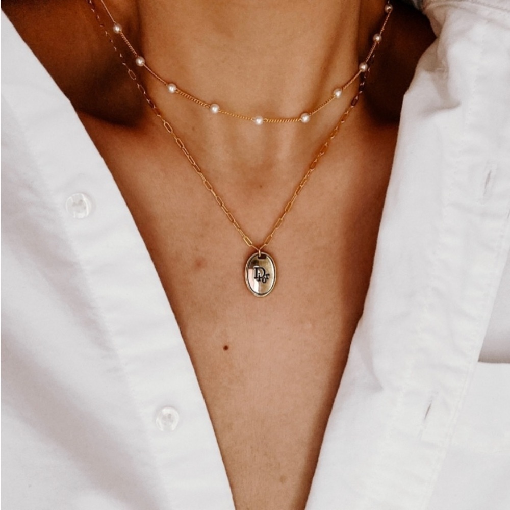 Vintage Dior 2-Ways wear necklace, pendant, chocker price reflect authenticity